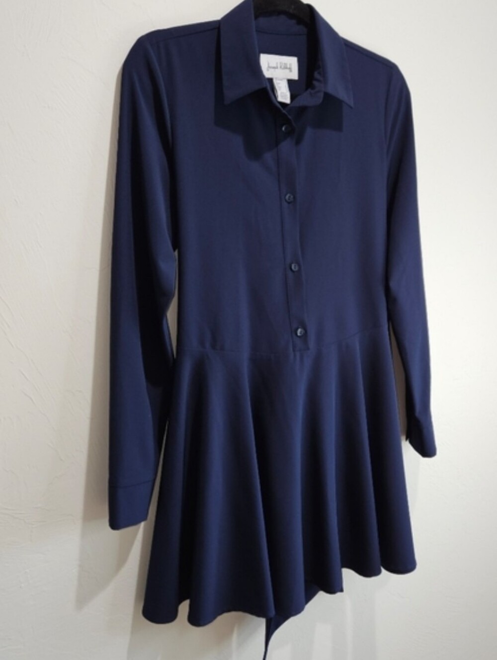 Joseph Ribkoff Tunic Blouse Midnight Blue Tie Front Womens Size 4 Top Short - Picture 4 of 11